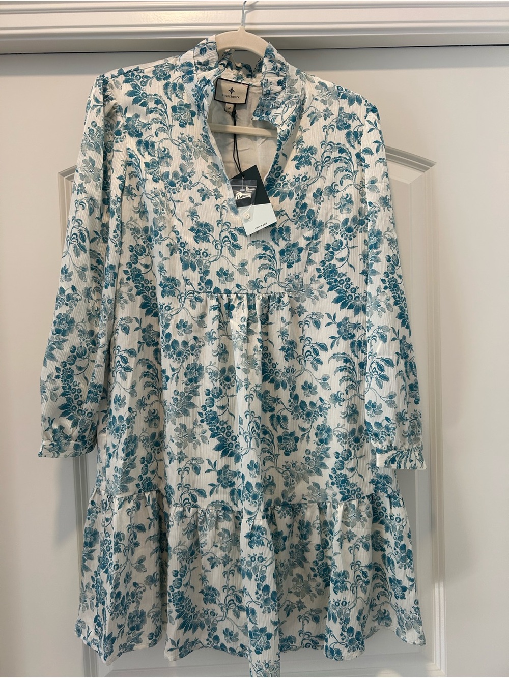 Tuckernuck Teal Floral Tiered Dress